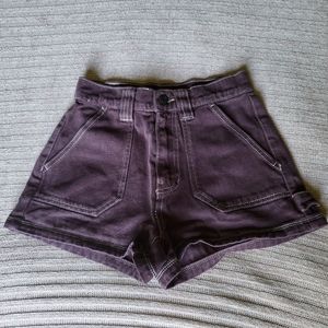 Pacsun High-Waisted Carpenter Short in Burgundy Size 24